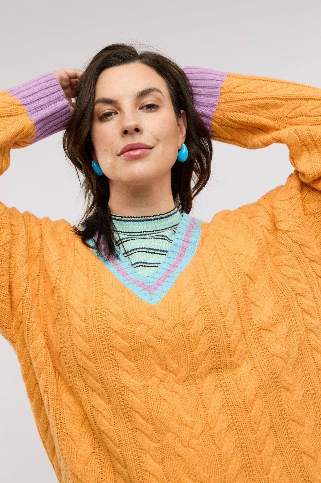 Pull en maille torsadée Halcyon